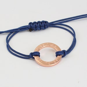 Coordinated Cord Bracelet GPS Custom Personalized Bracelet Circle/ Coin Bracelet Latitude Longitude Location Memorial Bracelet image 3