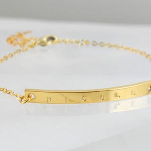 Personalized Bracelet - name bracelet - Engraved - Silver Gold/ Rose Gold/ Gold - Initial Letter Bracelet - Bridesmaid Bracelet