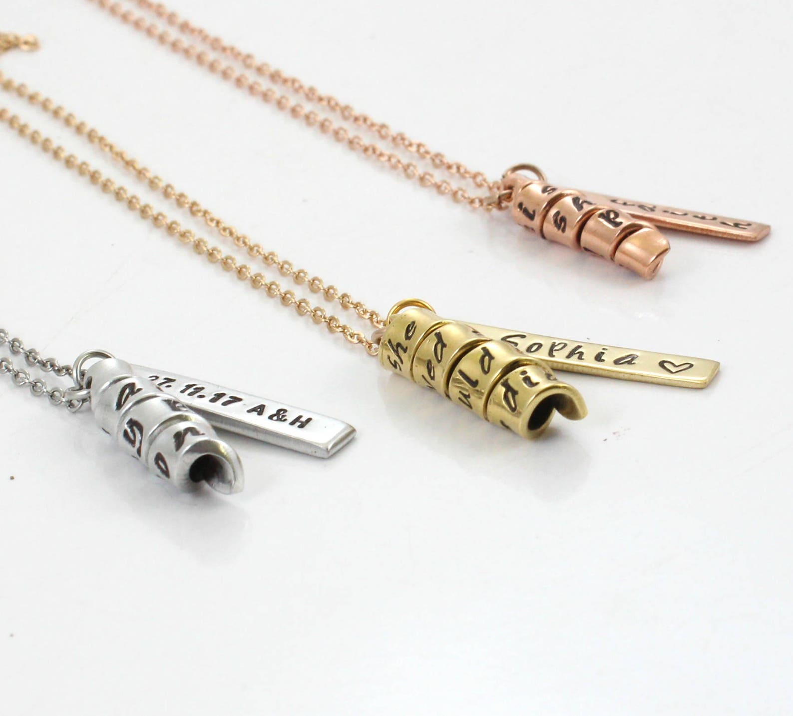 14K Gold Plated Charm Necklace Personalized Custom Name/ Etsy