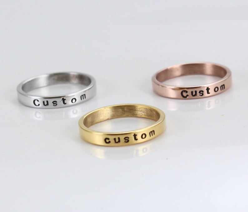 You Are My Person Rings Personalized Couples rings Custom Initials/ Date Rings 14K Gold/ Rose Gold/ Silver Plated Promise Rings image 3