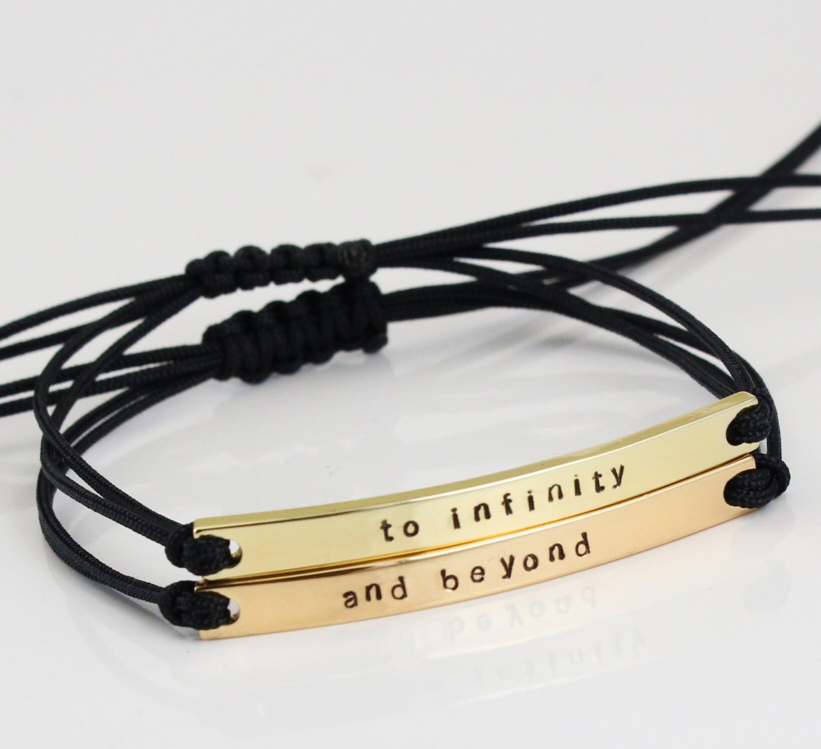 Personalized Couples Bracelets to Infinity and Beyond Set of 2 18K