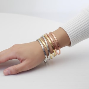 Bracciale rigido personalizzato: bracciale rigido in acciaio inossidabile inciso