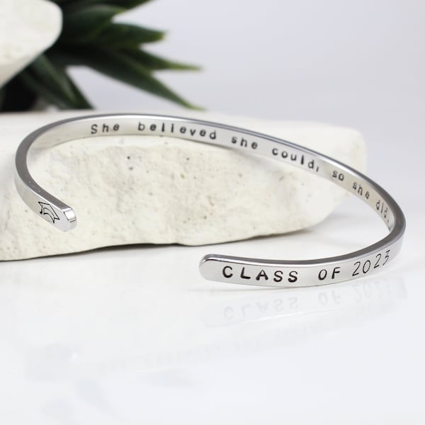 Bracelet Graduation Gifts for Her, Girls, Class of 2024, Personalized, College, Masters Degree, High School, Silver/ Gold/ Rose Gold