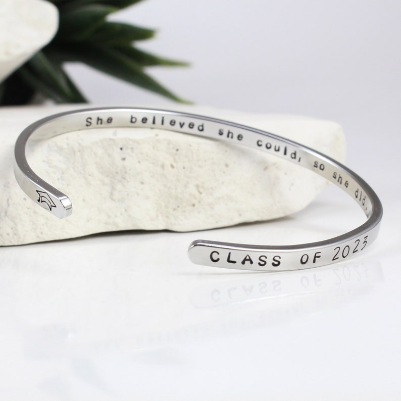 Class of 2024 Graduation Gift, Bracelet for Her, Girls, High School, College, Master Degree Gift Jewelry, Personalized image 2