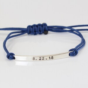 Sterling zilveren armband-gepersonaliseerde - Date - naam - Anniversary Gift - bruidsmeisje Gift armband