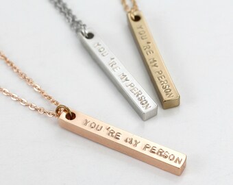 You are my person Necklace - Couples Necklace -Inspired by Greys Anatomy -Custom Jewelry -Mother Daughters- Silver/ Gold/ Rose Gold Plated
