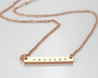 Personalized Name Necklace Rose Gold Silver Gold Rose Gold bar necklace Necklace Letter Necklace Initial Necklace