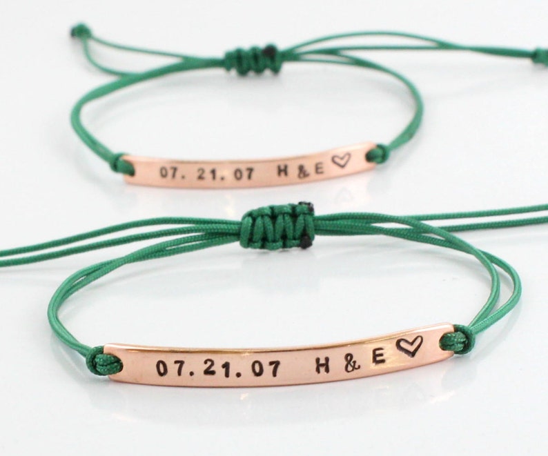 14K Rose Gold Plated bracelet for Couples Custom Charm Etsy