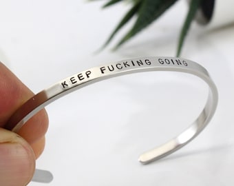 Personalized Stainless Steel Cuff Bracelet: Inspirational Engraved Jewelry
