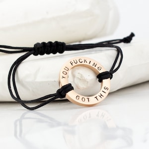 Personalisiertes Inspirationsarmband: Edelstahlkordelarmband, du hast das
