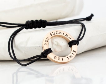 Personalized Inspirational Bracelet: Stainless Steel Cord Bracelet, You Got This