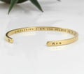 Engraved Stainless Steel Bangle Bracelet - Gift for Mom