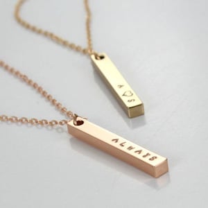 Personalized Couple's  Necklace Gift-  Always -Wedding Date - Bridesmaids- Custom Date - Stainless Steel Rose Gold/ Gold Plated - No Fade