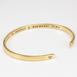 Personalized Mother Daughter Bracelet: Stainless Steel Cuff Jewelry