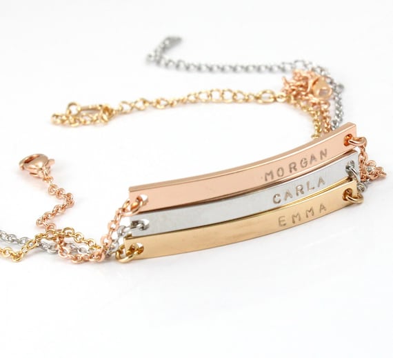 White gold cheap personalized bracelet