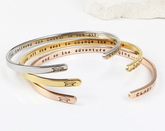 Personalized Graduation Bracelet, Class of 2026: Stainless Steel Jewelry Gift, Silver, Gold, Rose