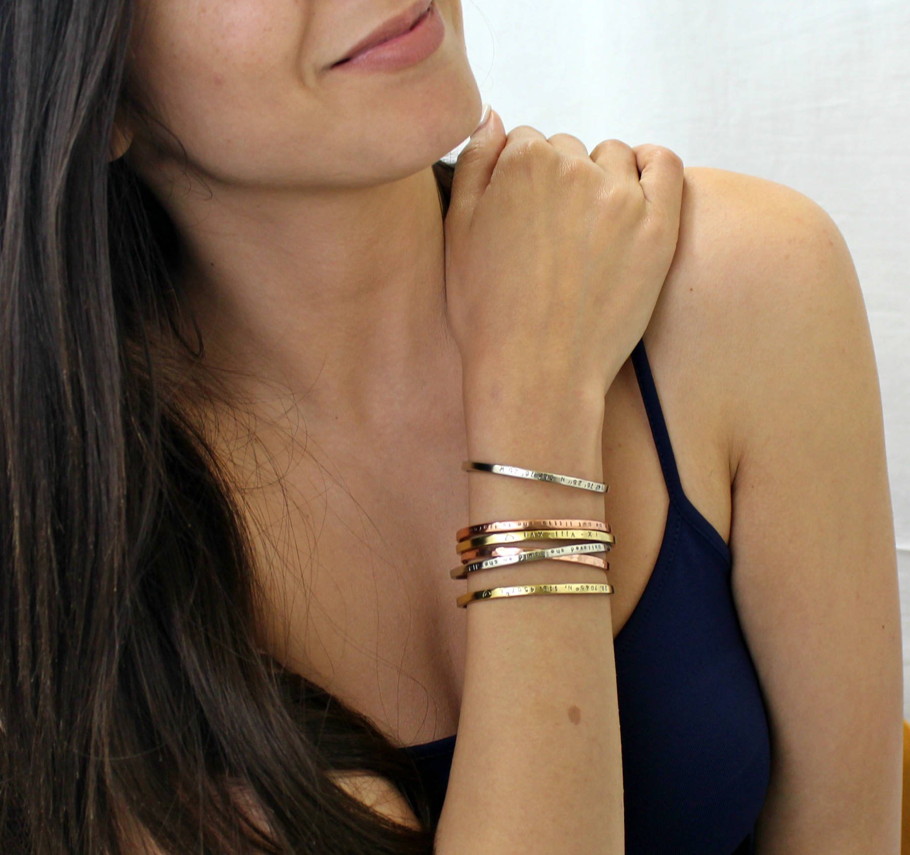 Personalized Stainless Steel Cuff - Custom Bracelet -18K Gold/ Silver/ Rose Plated - Best Friend Bracelet -Name - Date
