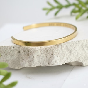 Gold Edelstahl Armreif: Personalisierte inspirierende Armspange Bild 6