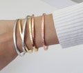 Personalized Cuff  Bracelet For Women, Girls- Custom Bracelets- Silver /Rose Gold /Gold - Bangle For Women- Stainless Steel product logo