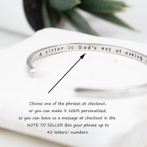 Sister's Gift Bracelet, Personalized, Sister Birthday Gift Ideas, Jewelry Gifts for Sister from Sister, Made of Stainless Steel image 3
