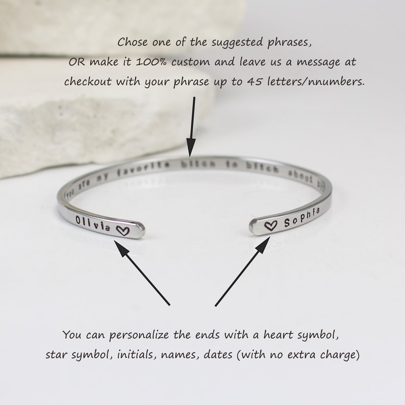 Sister's Gift Bracelet, Personalized, Sister Birthday Gift Ideas, Jewelry Gifts for Sister from Sister, Made of Stainless Steel image 5