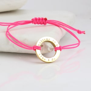 Inspirational Gift for Women -  Motivational Cord Bracelet - Personalized - Believe in You Like I Do - Stainless Steel - Gold/ Rose/ Silver