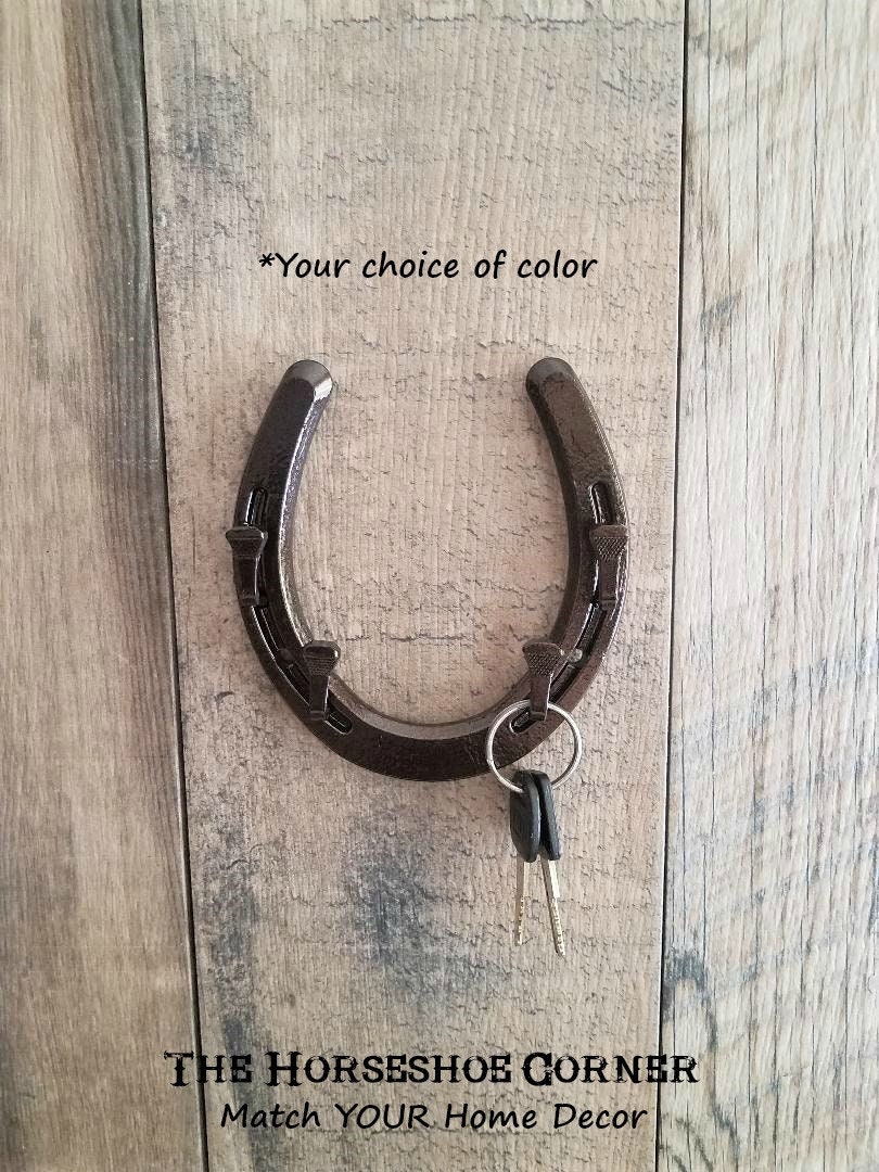 Horseshoe Key Holder Mounted Key Hook Horseshoe Decor Etsy