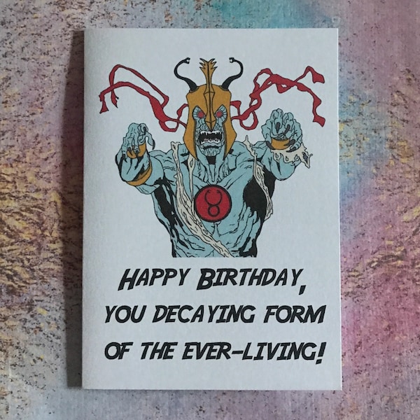 Mumm Ra Thundercats 1980's animated children's TV show Birthday, Father’s Day, Mother’s Day 5x7 inch greetings card