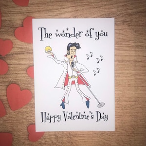 Elvis Presley The King - Cumpleaños, Día del Padre, Día de la Madre, San Valentín, Aniversario o Letras de canciones de agradecimiento Tarjeta de felicitación de 5x7 pulgadas