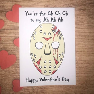 Friday 13th Jason Voorhees Face Mask Slasher Horror Film - Birthday, Anniversary or Valentine's 5x7 inch card