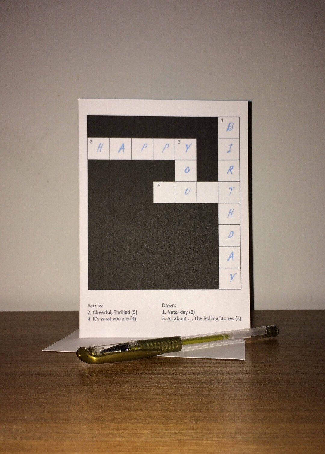 Crossword Funny Rude and Offensive Birthday Card Etsy