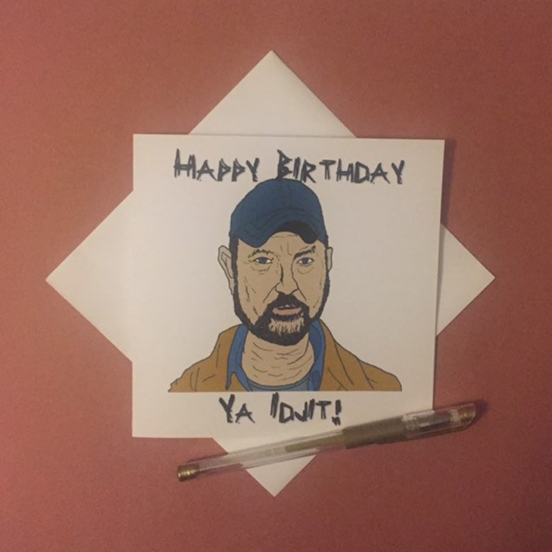 Bobby Singer Idjit Supernatural Birthday Greetings Card Etsy