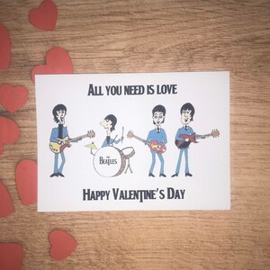 The Beatles - Verjaardag, Vaderdag, Moederdag, Valentijnsdag of jubileum songteksten 5x7 inch wenskaart