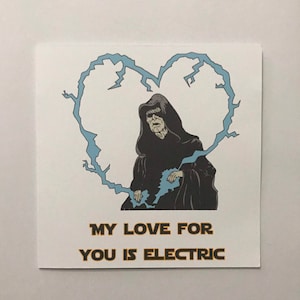 Star Wars L'Imperatore Palpatine - Divertente riferimento cinematografico geek - Biglietto di auguri per compleanno, anniversario o San Valentino da 5 x 7 pollici