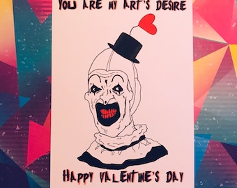 Terrifier Film d’horreur Art le clown Anniversaire Saint-Valentin Carte de vœux
