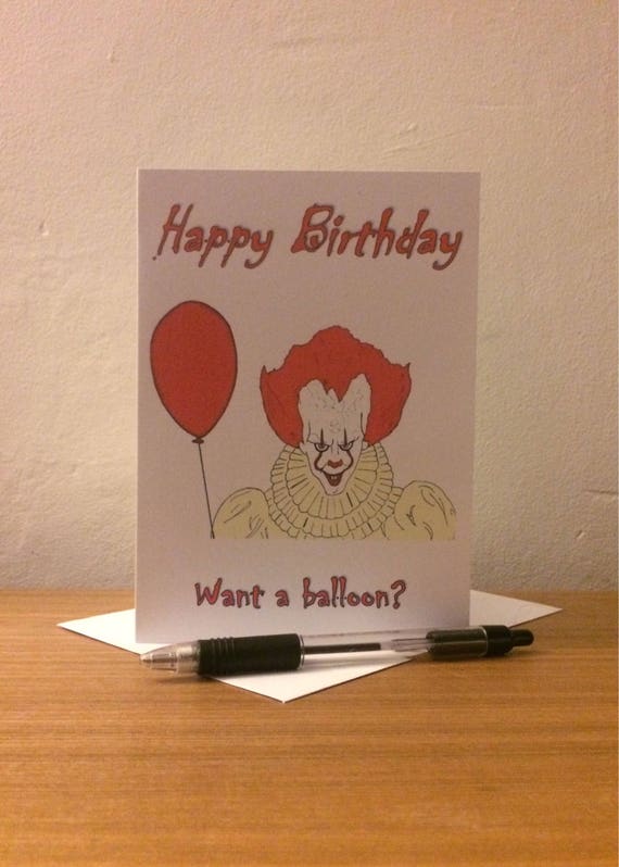 Stephen Kings IT Pennywise Clown Birthday Greetings Card  Etsy