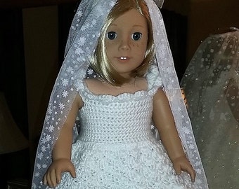 Wedding Dress for 18" doll - White Gown - Journey - Princess Dress