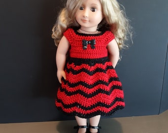 18 inch DOLL CROCHET DRESS, American Girl