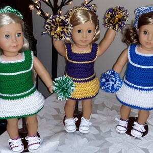Cheerleading Crochet Pattern Tennis Dress American Girl 18 Doll image 2