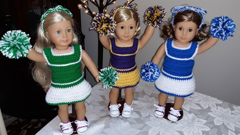 Cheerleading Crochet Pattern Tennis Dress American Girl 18 Doll image 2