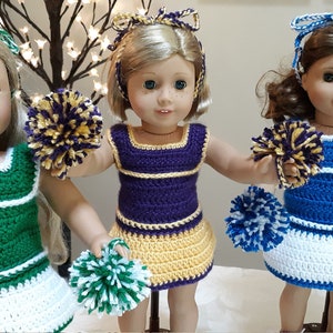 Cheerleading Crochet Pattern Tennis Dress American Girl 18 Doll image 6