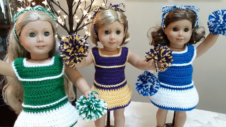 Cheerleading Crochet Pattern Tennis Dress American Girl 18 Doll image 6