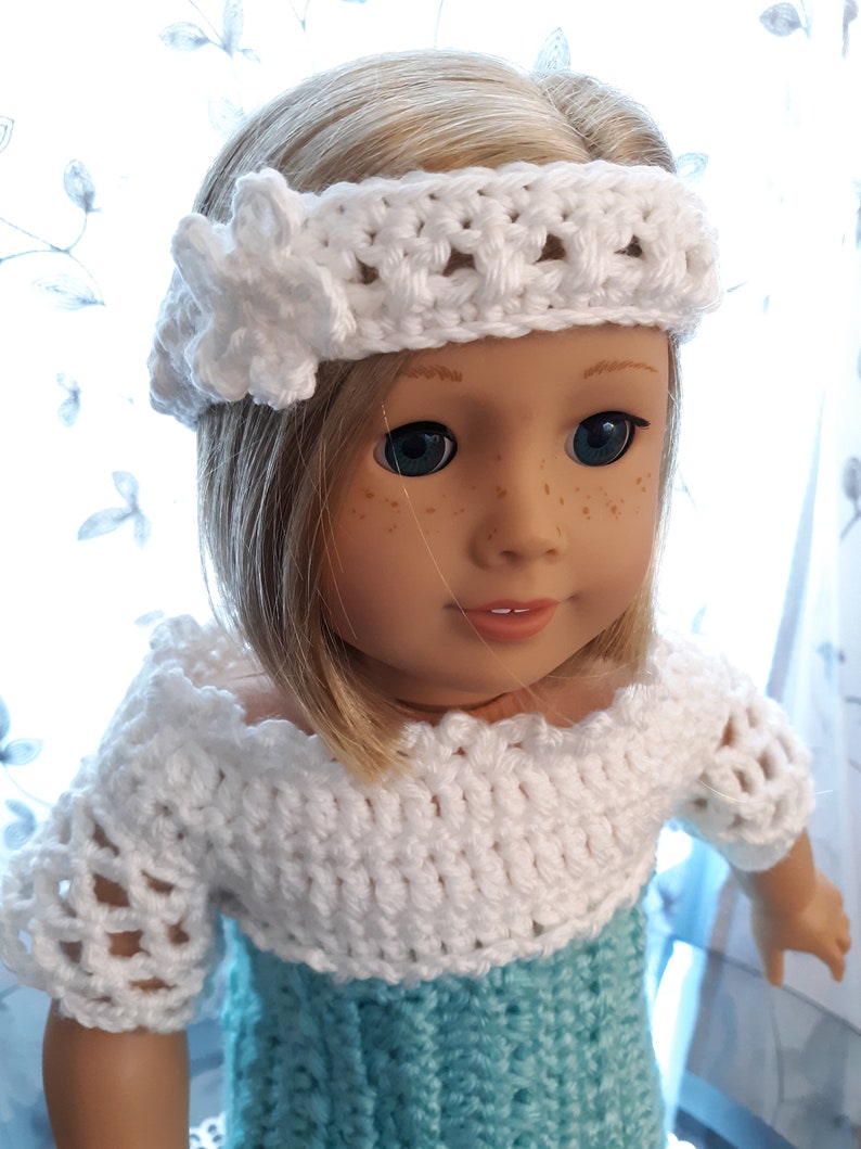 Crochet Pattern Party Dress for American Girl Doll 18 Inch Doll Dressy