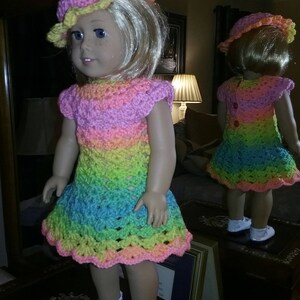 18 inch DOLL DRESS CROCHET, American Girl Clothes image 2
