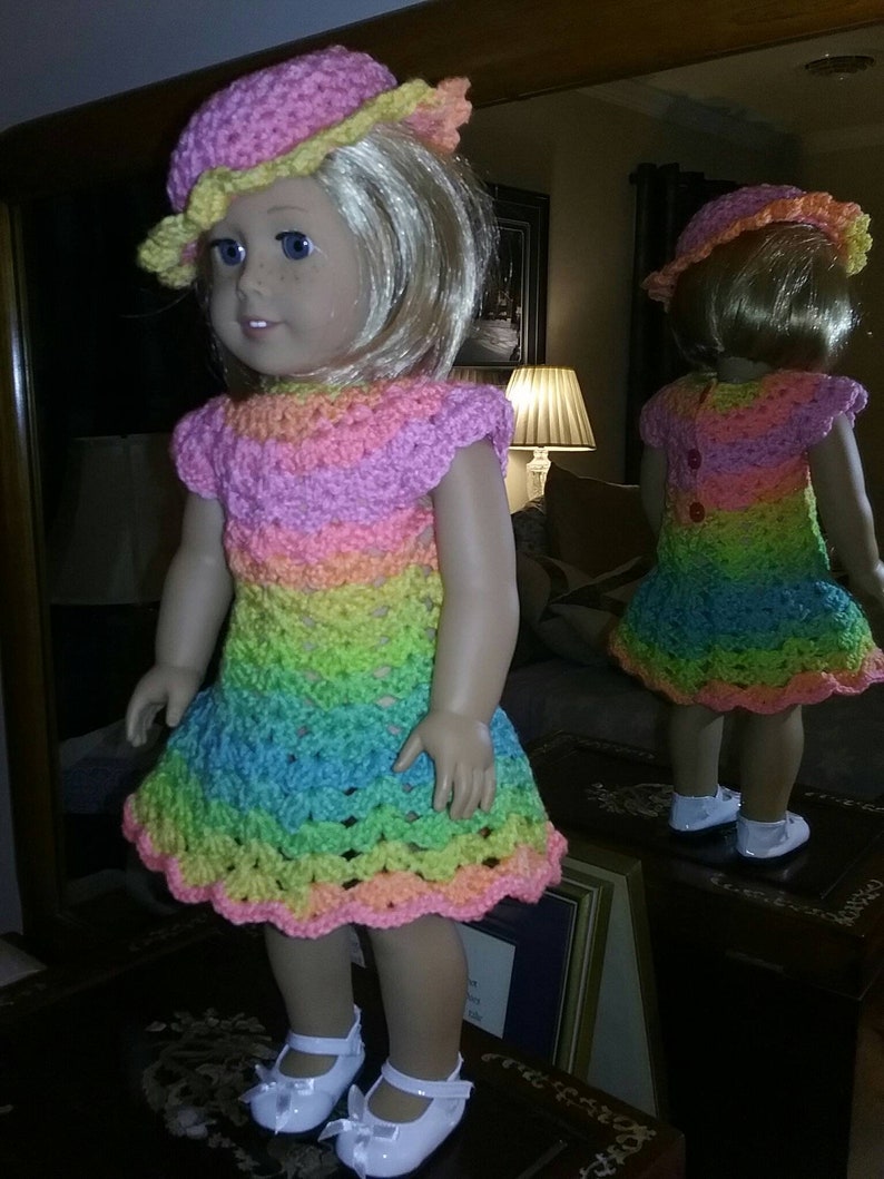 18 inch DOLL DRESS CROCHET, American Girl Clothes image 2