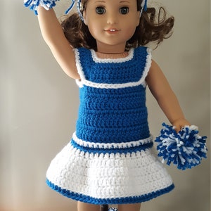 Cheerleading Crochet Pattern Tennis Dress American Girl 18 Doll image 4