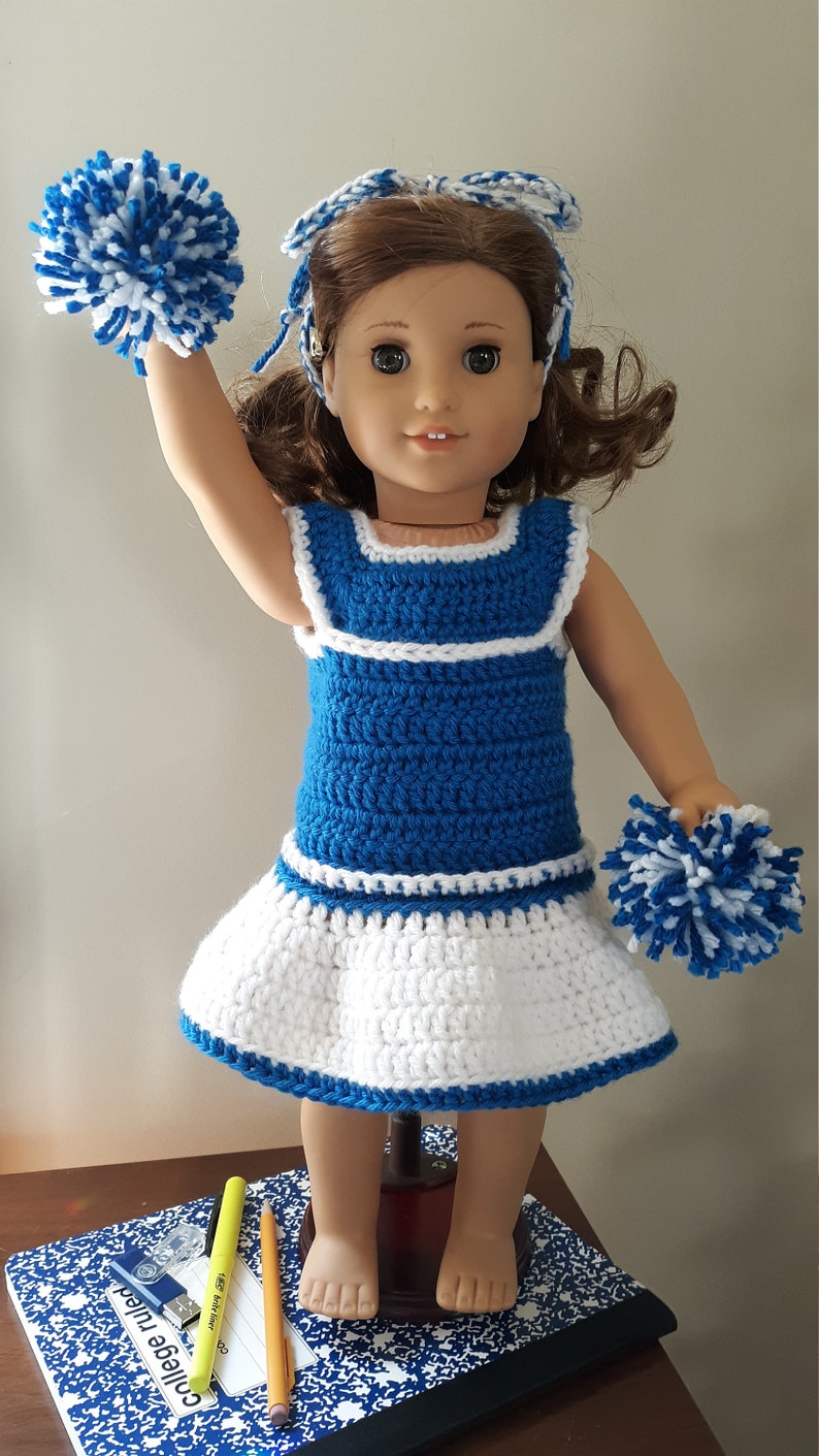Cheerleading Crochet Pattern Tennis Dress American Girl 18 Doll image 4