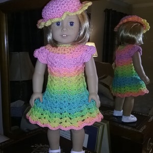 18 inch DOLL DRESS CROCHET, American Girl Clothes image 1