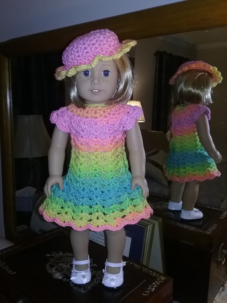 18 inch DOLL DRESS CROCHET, American Girl Clothes image 1