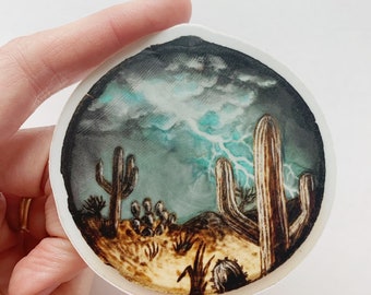 Desert Lightning - High Quality Vinyl Stickers Laptop Decal Landscape Aesthetic Sticker Christmas Gift